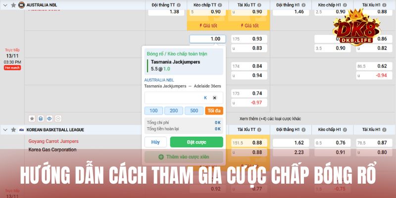 Hướng dẫn chi tiết cách tham gia cược chấp trong bóng rổ đơn giản, dễ hiểu